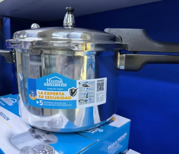 Olla a Presión HOME ELEMENTS 5.6L Tapa de Acero HEPC56LLSS+Sistema de Vaporera - Imagen 2