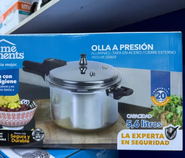 Olla a Presión HOME ELEMENTS 5.6L Tapa de Acero HEPC56LLSS+Sistema de Vaporera - Imagen 3